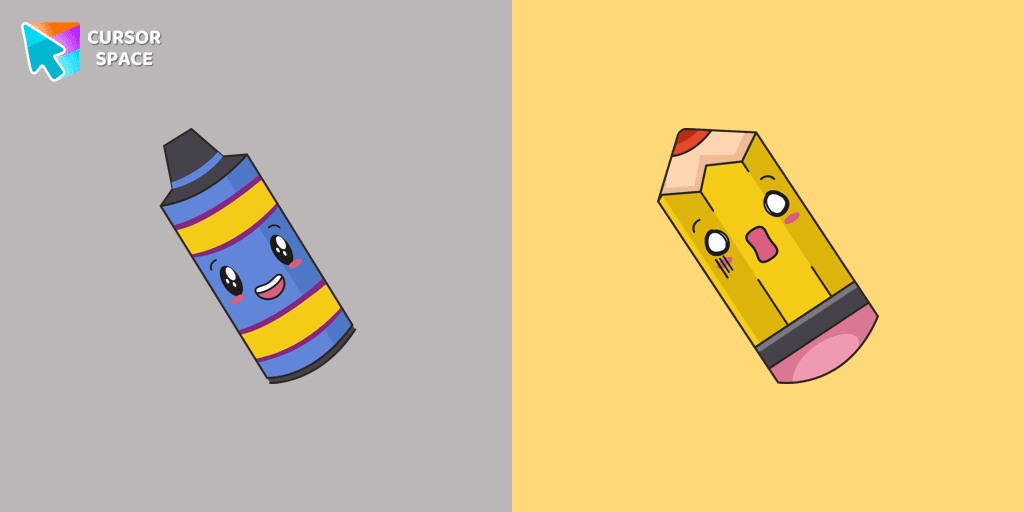 Kawaii Pen and Pencil cursor