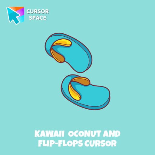 Kawaii Сoconut and Flip-Flops cursor pointer cursor